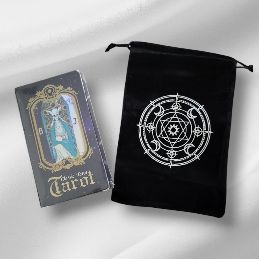 New 78 Holographic Tarot Cards With Velvet Bag